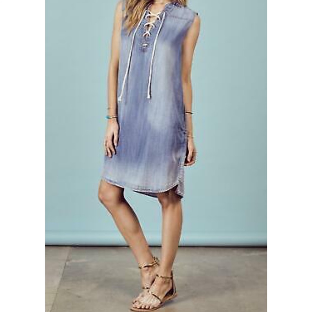 Light Wash Denim Shirt Dress